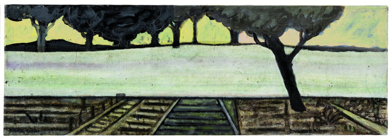 Gudenåen. 2018. Olie på lærred. 24 x 70 cm.