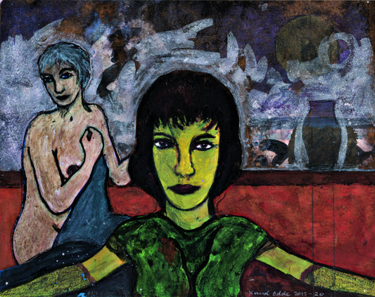 Ma Wong’s Hammam. 2021. Akvarel og collage på papir. 19,5 x 24,5 cm.