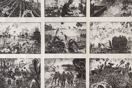 Udsnit af en væg med linoleumssnit