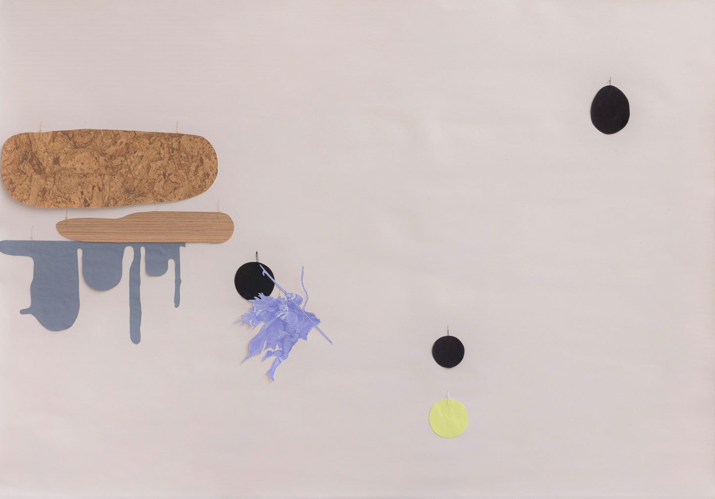 18. Hængecollage med Niels Klim faldende, 2020. 70 x 100 cm. 8.000 kr.