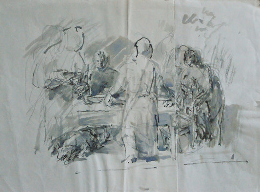 Bibelsk scene ved et bord