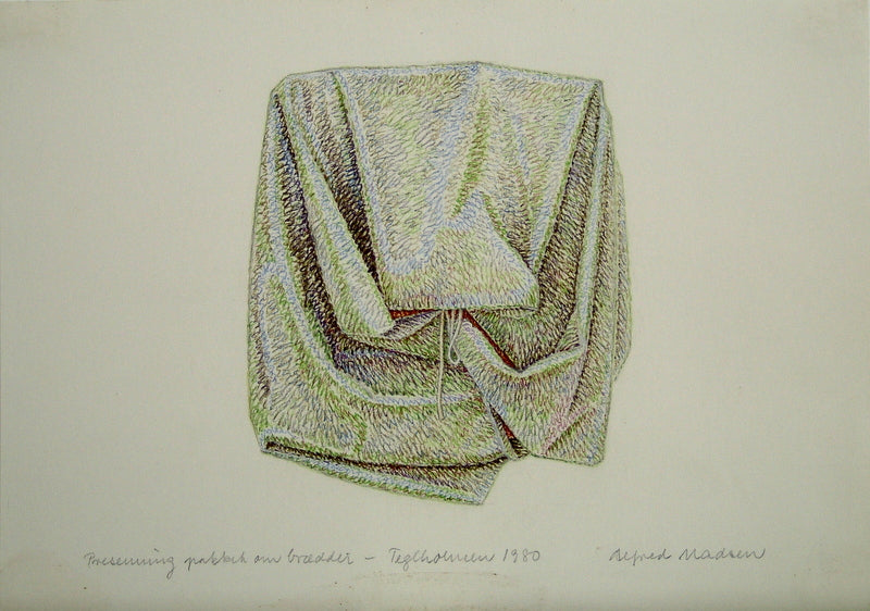 Presenning pakket om brædder - Teglholmen