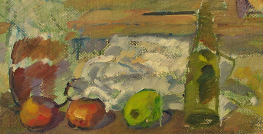 Opstilling med kande, flaske og æbler (22)