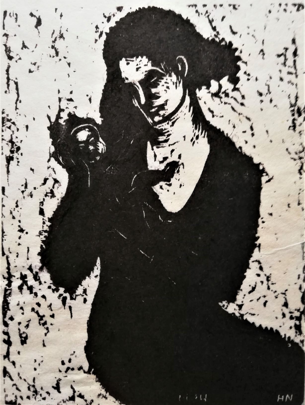 Siddende kvinde med barn