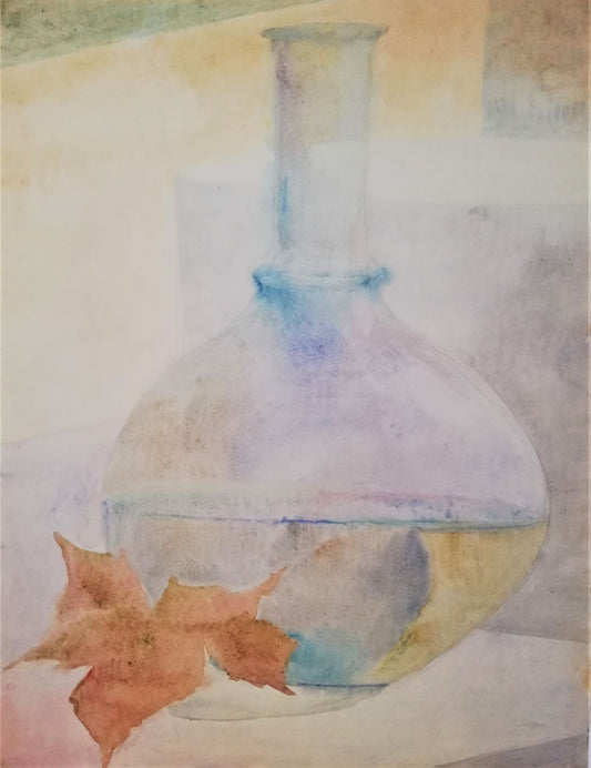 Uden titel (karaffel og vissent blad)