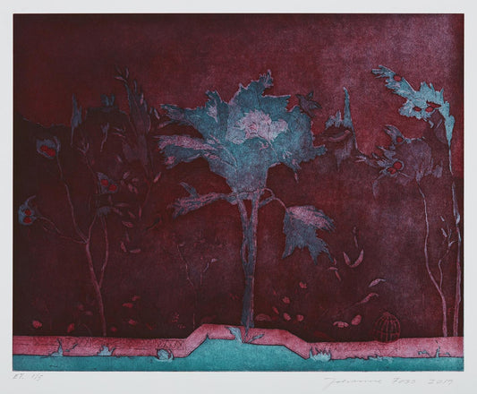 Egetræ. Rød. Livias Villa. Rom. Italien