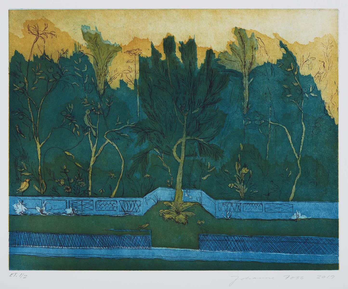 Fyrretræ. Rå sienna. Livias Villa. Rom. Italien