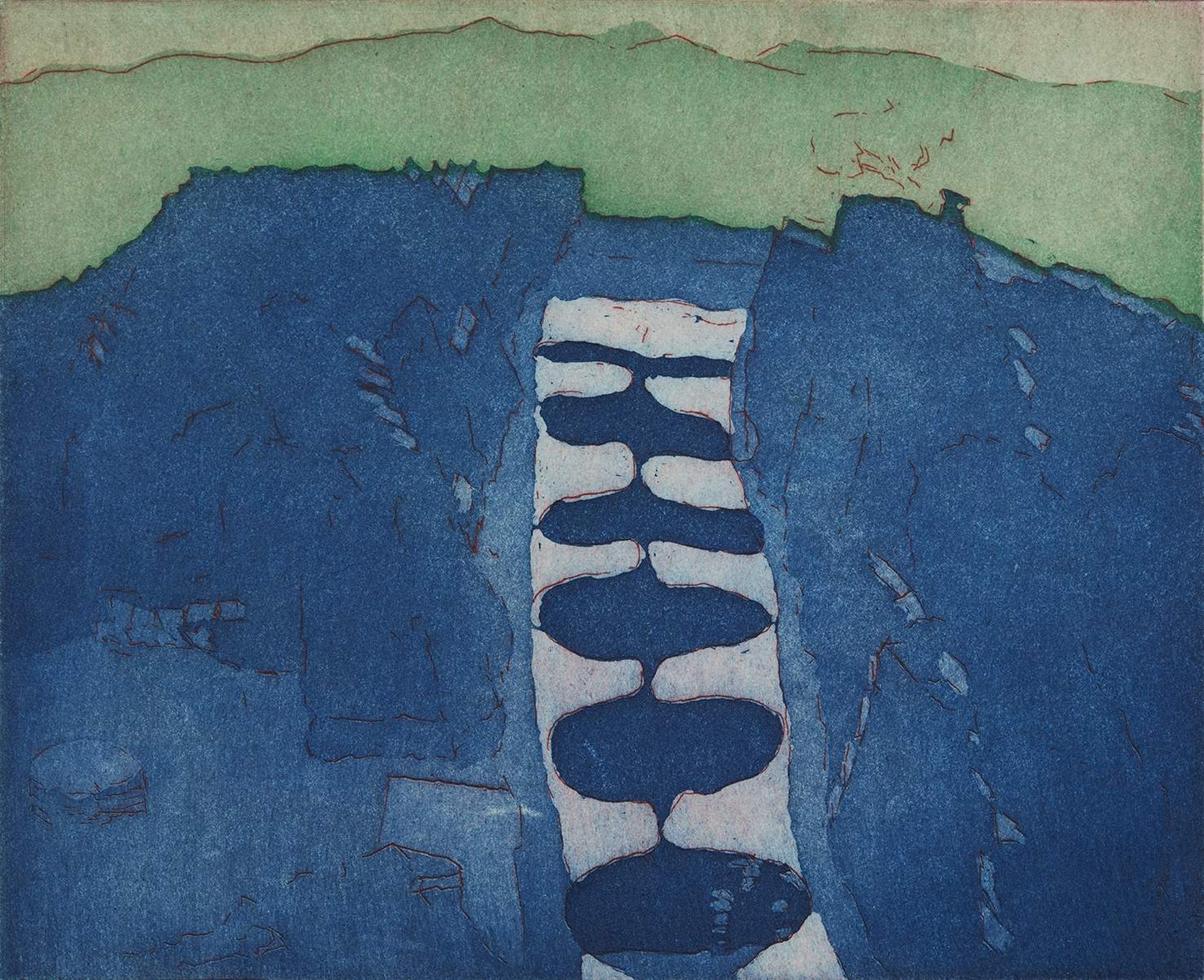 Mosaik. Blå. Livias Villa. Prima Porta. Italien