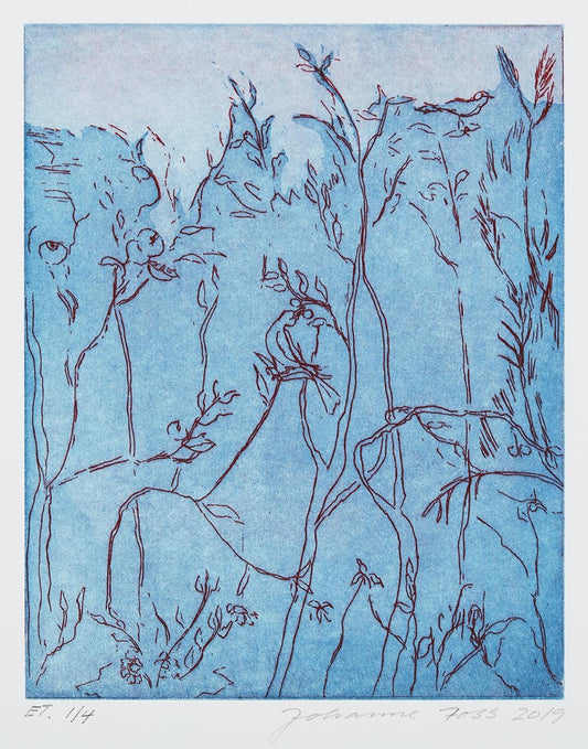 Fugl i jordbærtræ. Livias Villa. Rom. Italien