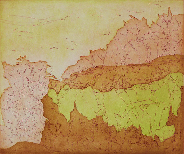 I klipperne. Rød. Bornholm