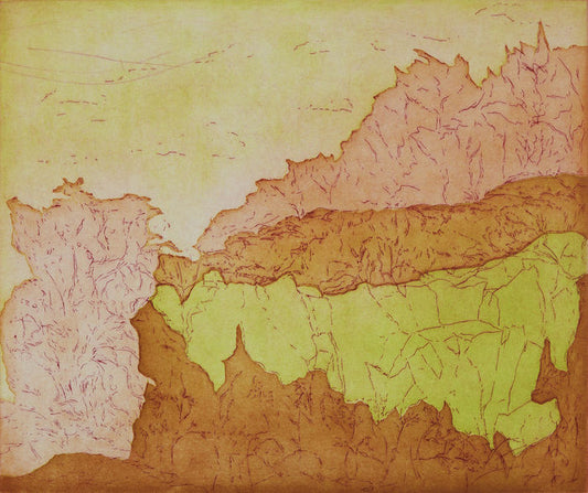 I klipperne. Rød. Bornholm