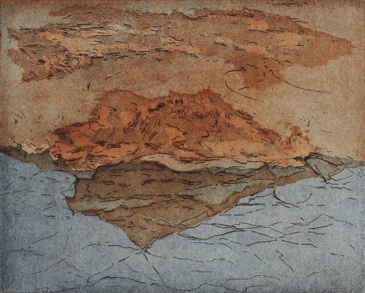 Tangøer og flad klippe. Sanguine. Bornholm