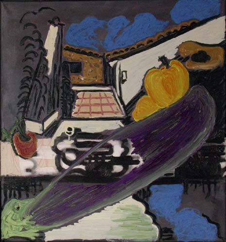 Auberginefrø på terrasse