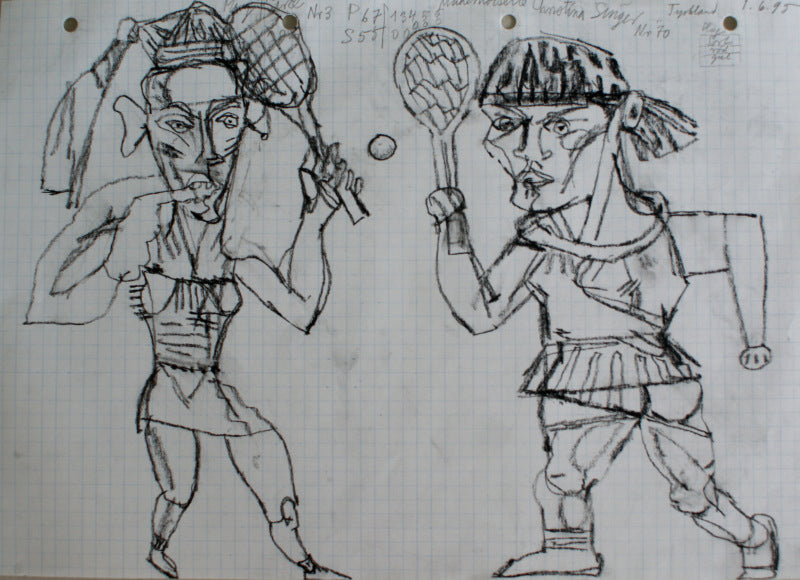 To tennisspillende kvinder