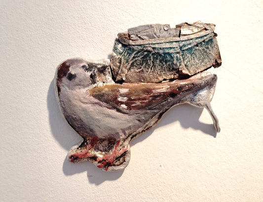 Aluminium gråspurv med slidt dåse