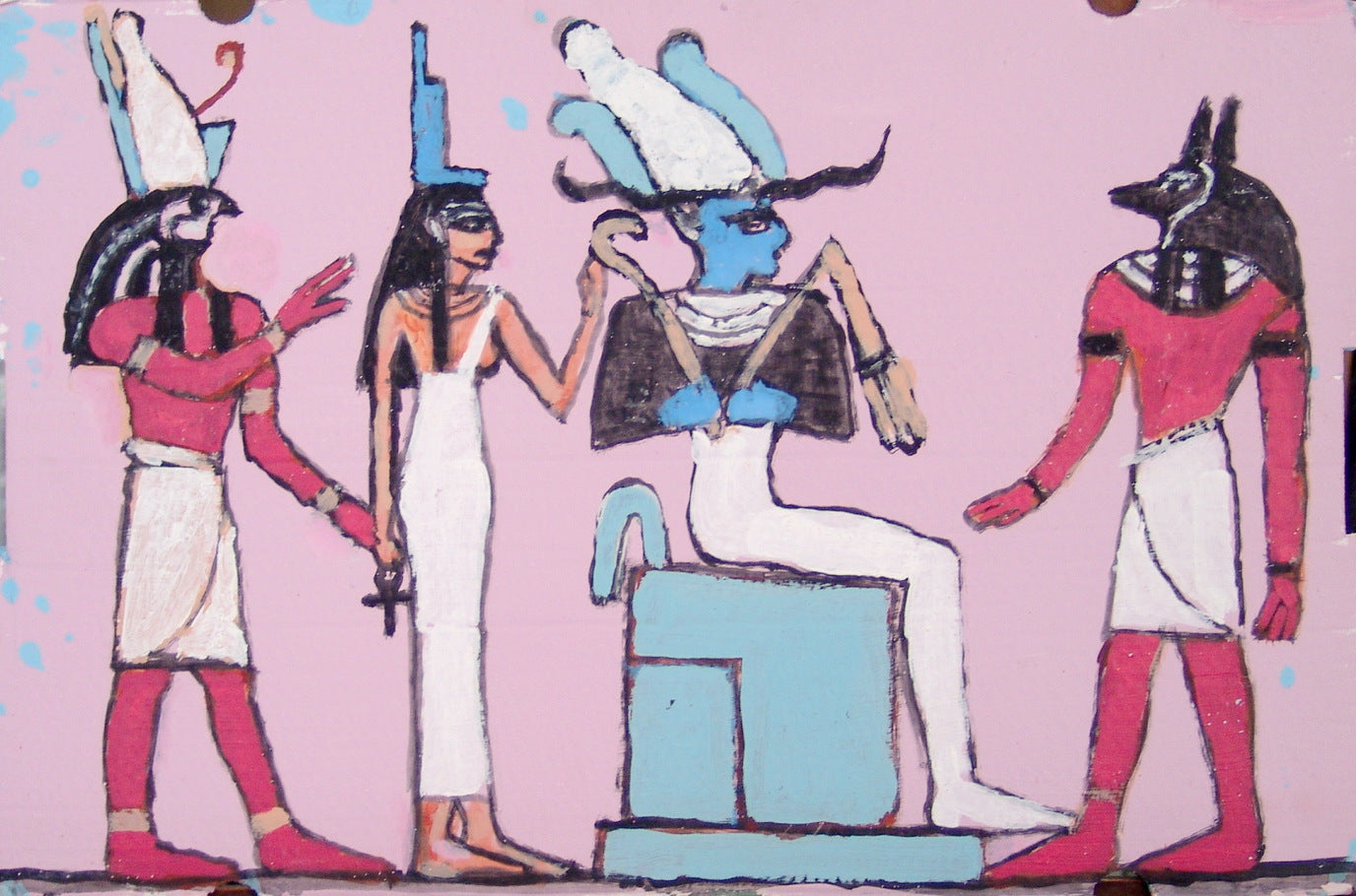 Hurus, Isis, Osiris, Anubis,