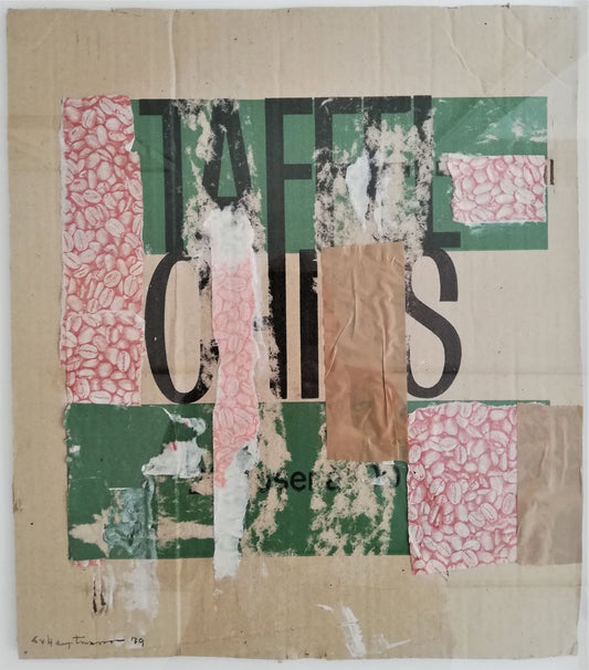 Uden titel. Collage, 1979, 39x34 cm. Hvid indramning.
